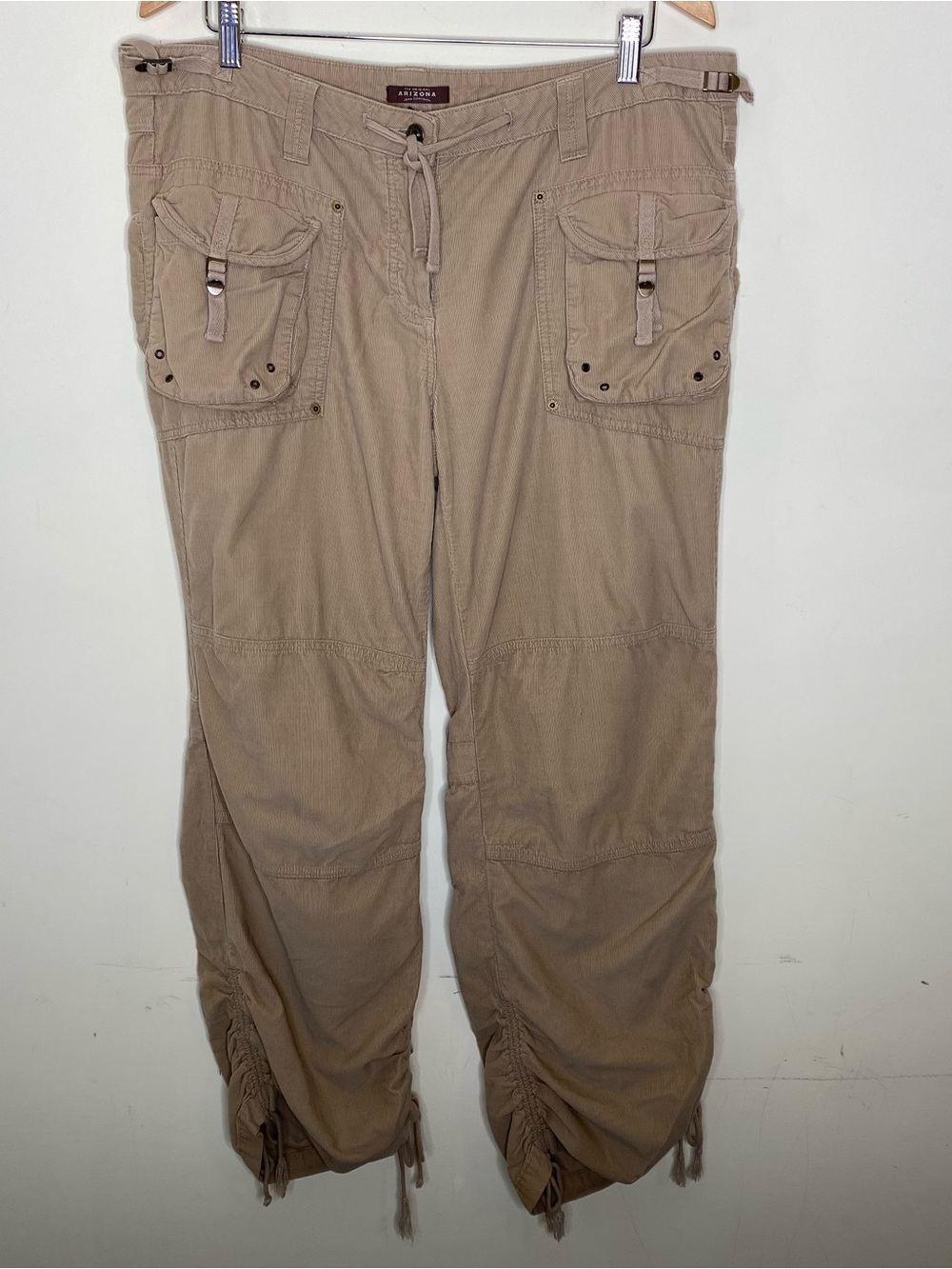 Arizona Jean Company Size 17 Loose Fit Tan Cargo Drawstring Pants